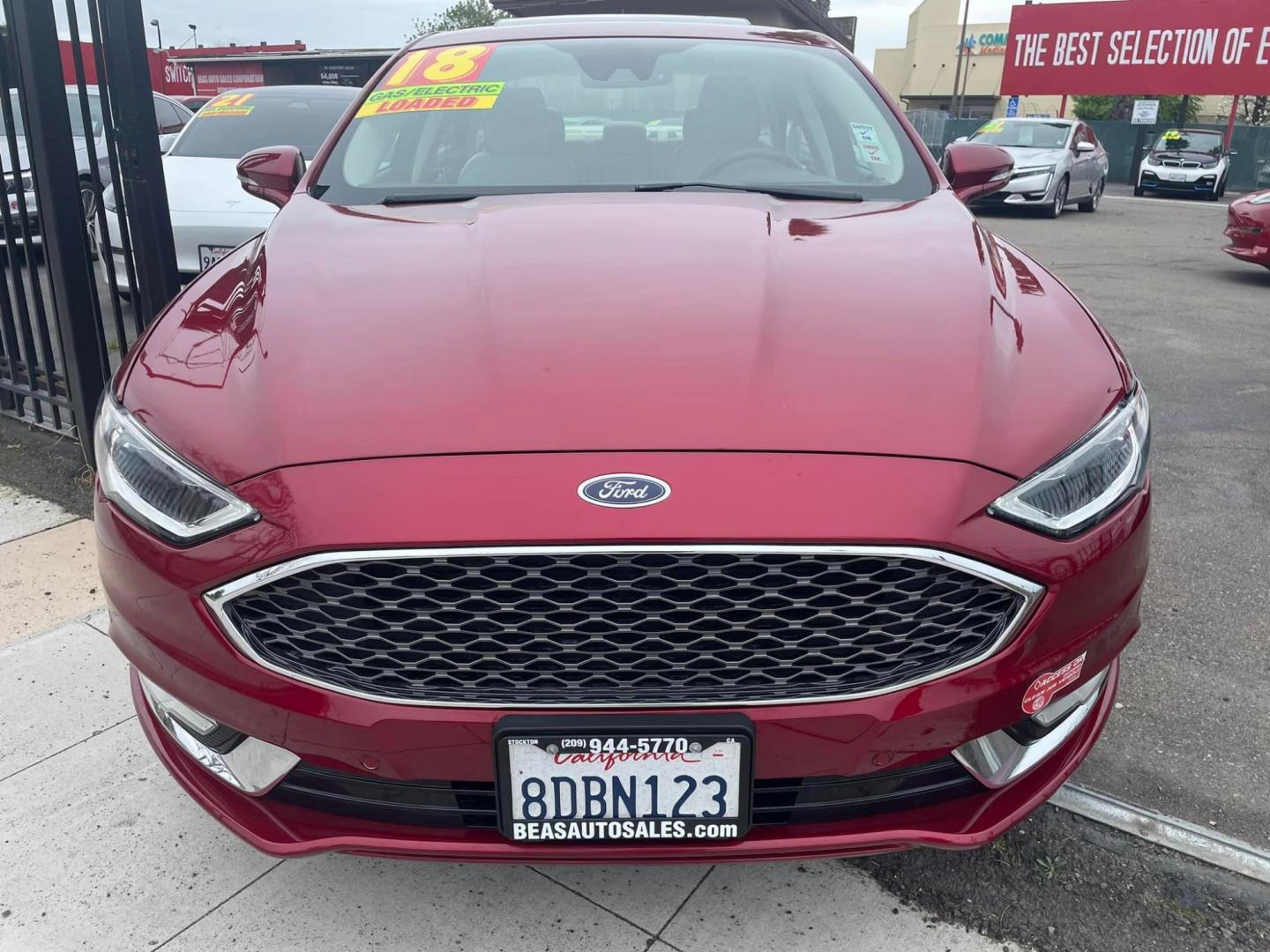 2018 RED /White Gold Ford Fusion Energi (3FA6P0SU8JR) , located at 744 E Miner Ave, Stockton, CA, 95202, (209) 944-5770, 37.956863, -121.282082 - PLUS TAXES AND FEES - Photo#1